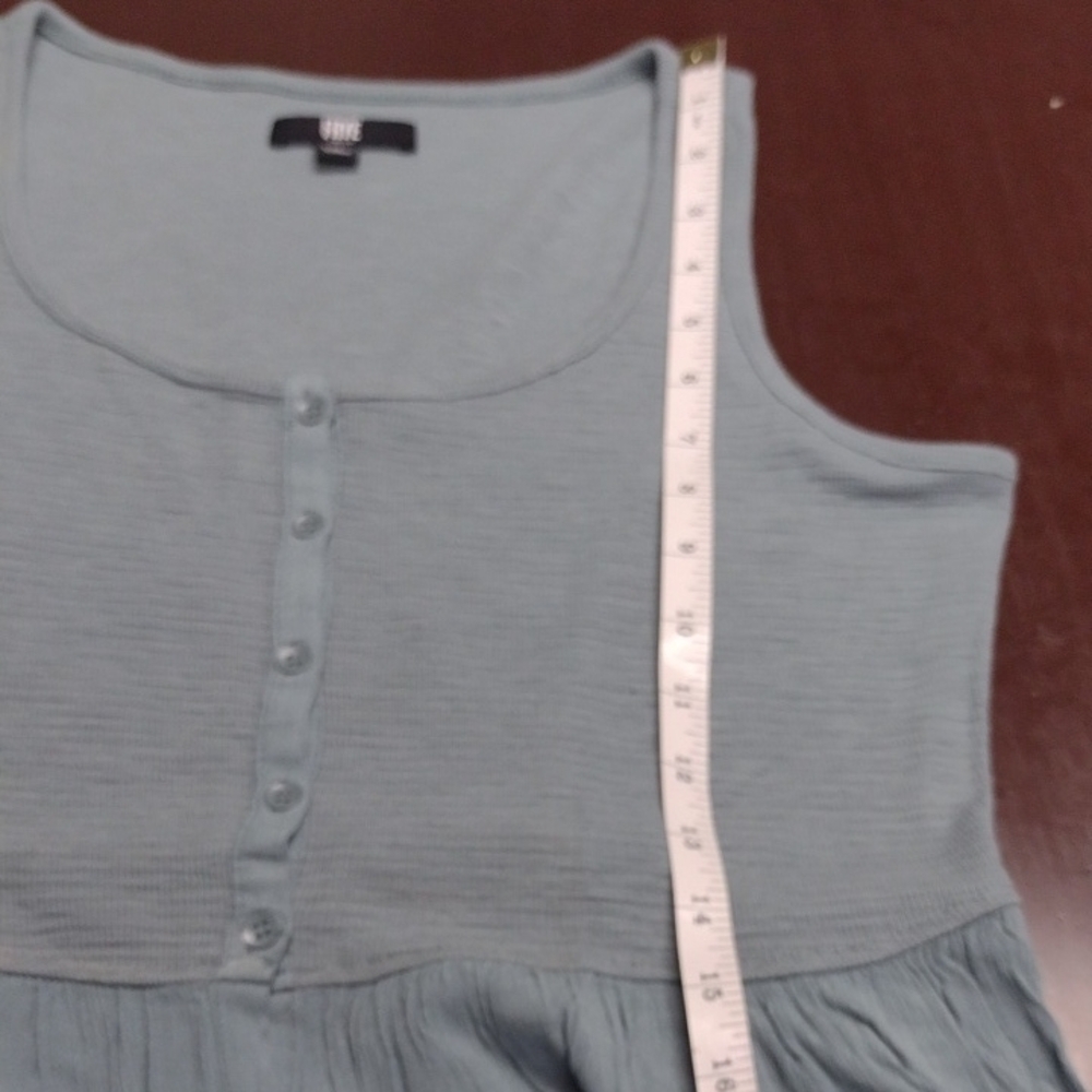 Frye Green Midi Sundress with Scoop Neck, Vacation,Beach, Casual. - Picture 8 of 13